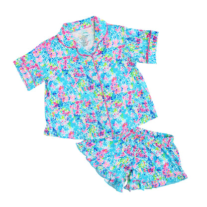Ella Bamboo - Button-up Ruffle Short PJs