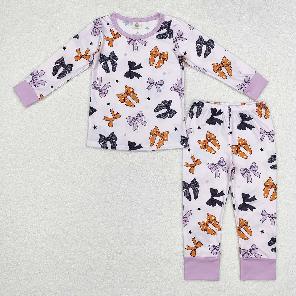 Purple Halloween Bows Set