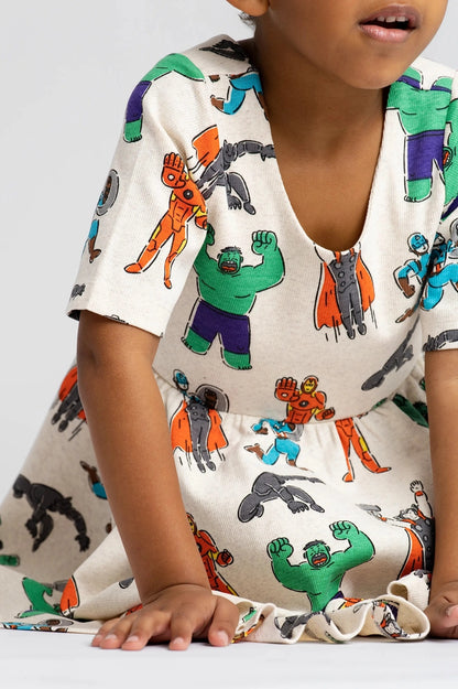 Superhero Ribbed Twirl Dress