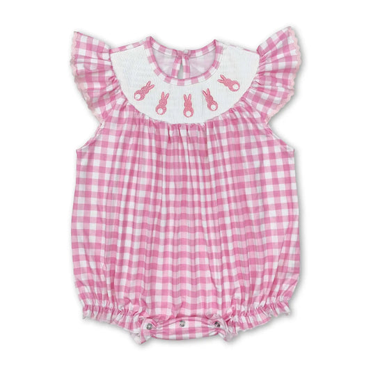 Smocked Bunny Pink Romper