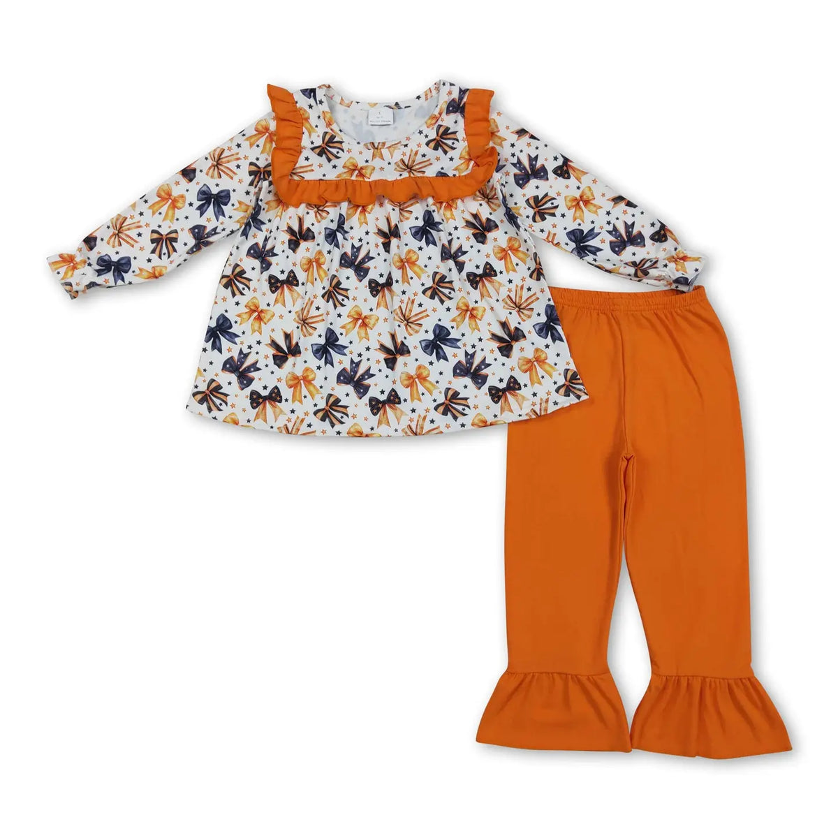 Gingham Candy Corn Bows Tunic & Ruffle Pants