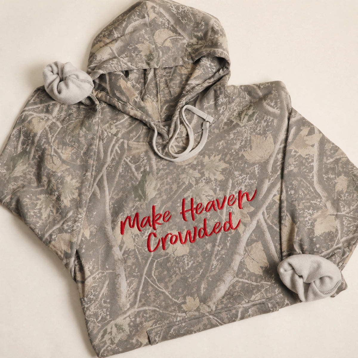 Make Heaven Crowded Embroidered Camo Hoodie
