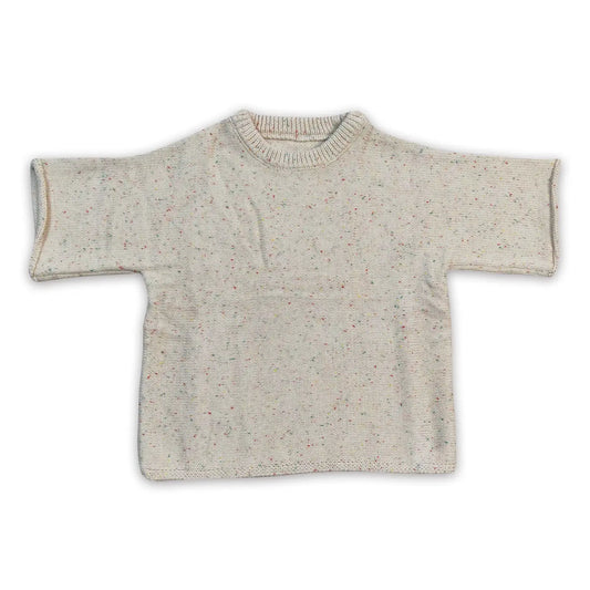 Beige Boxy Knit Sweater