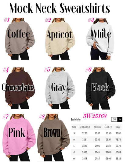Mock Neck Solid Sweatshirt - CLOSES 11/9