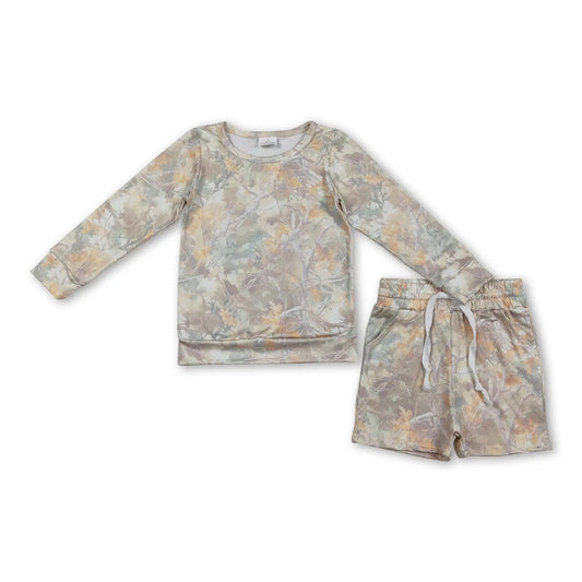 Faded Camo Long Sleeve Lounge Set