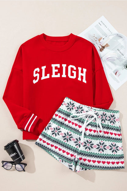 Sleigh Top & Snowflake Shorts Set
