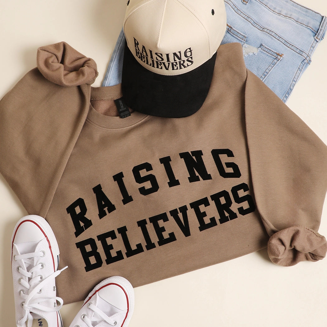 Raising Believers Flocked Crewneck