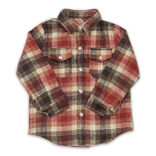 Deep Red Plaid Shacket