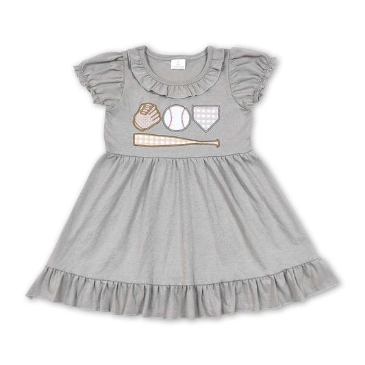 Grey Ruffle Baseball Dress