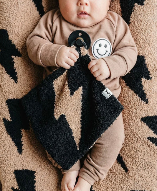 Mocha Lightning Bolt Double-sided Plush Lovey