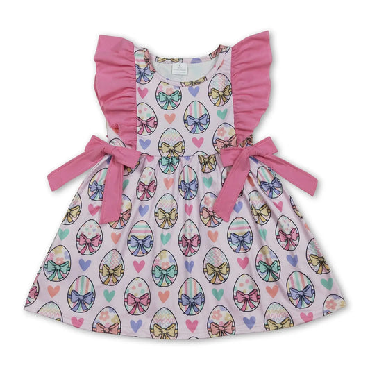 Flutter Sleeves Eggs & Bows Dress