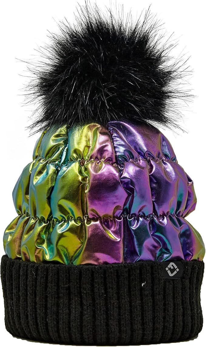 Toddler/Kids Puffer Pom Beanie - Multicolor