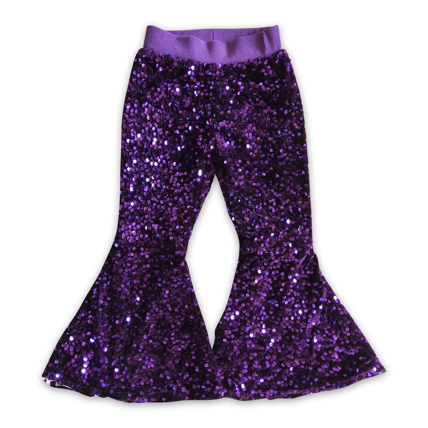 Purple Sequin Flares