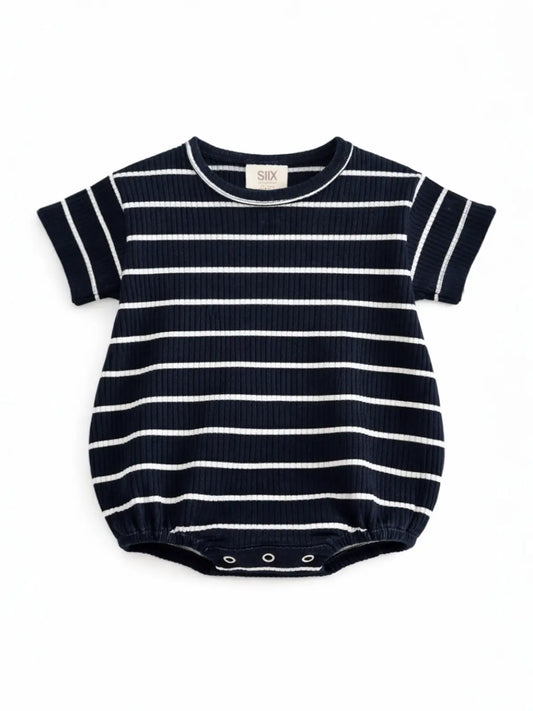 Black Stripe Ribbed T-Shirt Bubble