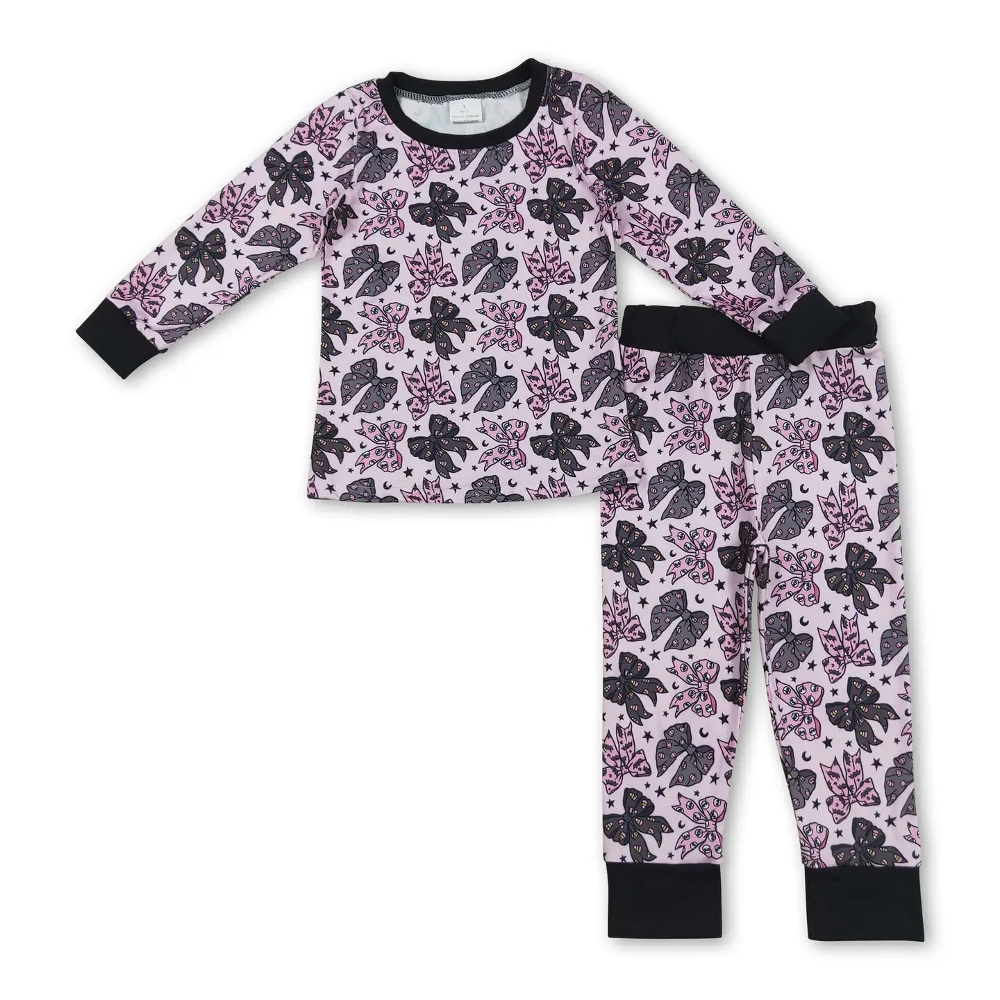 Pink & Black Halloween Bows Set