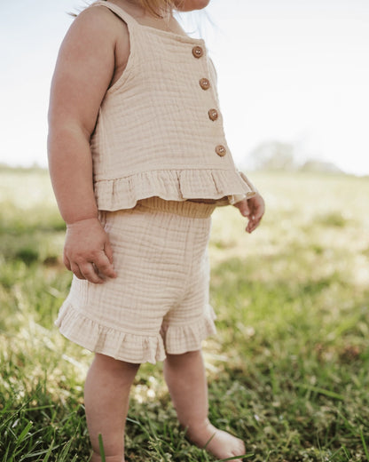 Toasted Oat Button Front Two-Piece Set