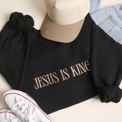 Jesus is King Embroidered Crewneck