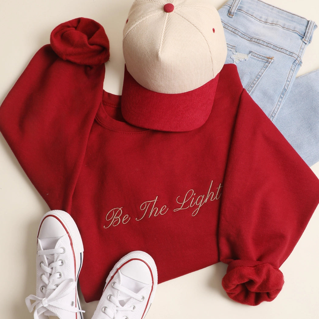 Be The Light Embroidered Crewneck