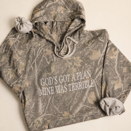 God's Got A Plan Embroidered Camo Hoodie