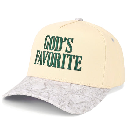 God's Favorite Embroidered Snapback Trucker Hat - Green