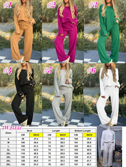 Oversized Button Sleeve Pant Set