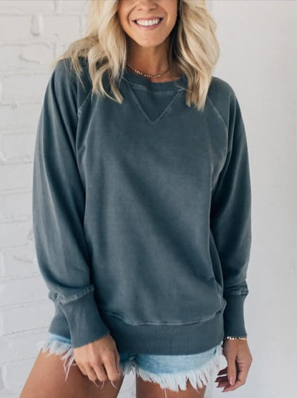 Ladies Pocket Crewneck