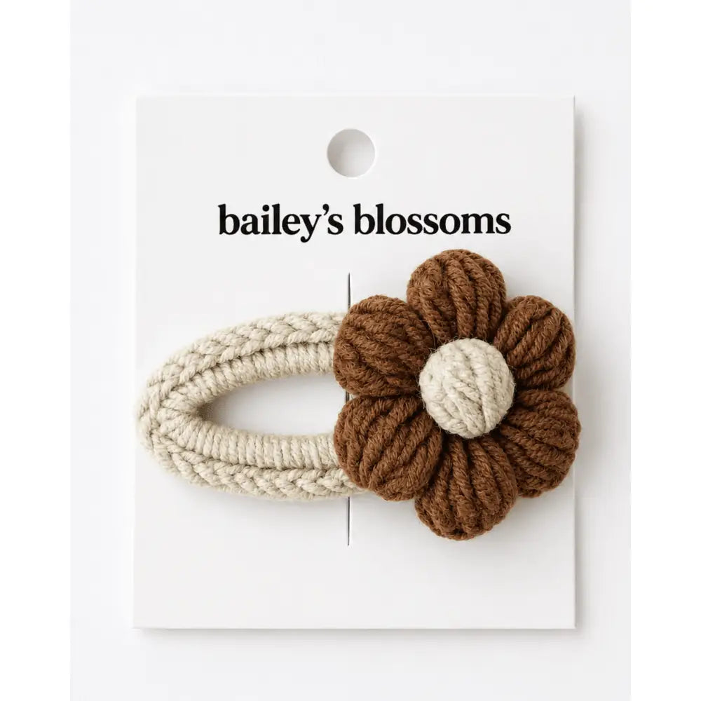 Crochet Daisy Hair Clip - Mocha