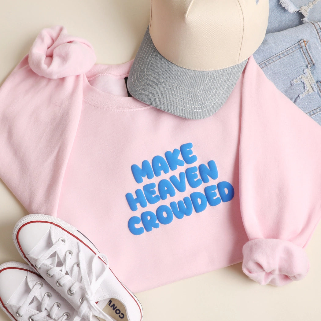 Make Heaven Crowded Puff Print Crewneck