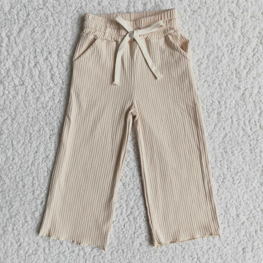 Beige Ribbed Pants