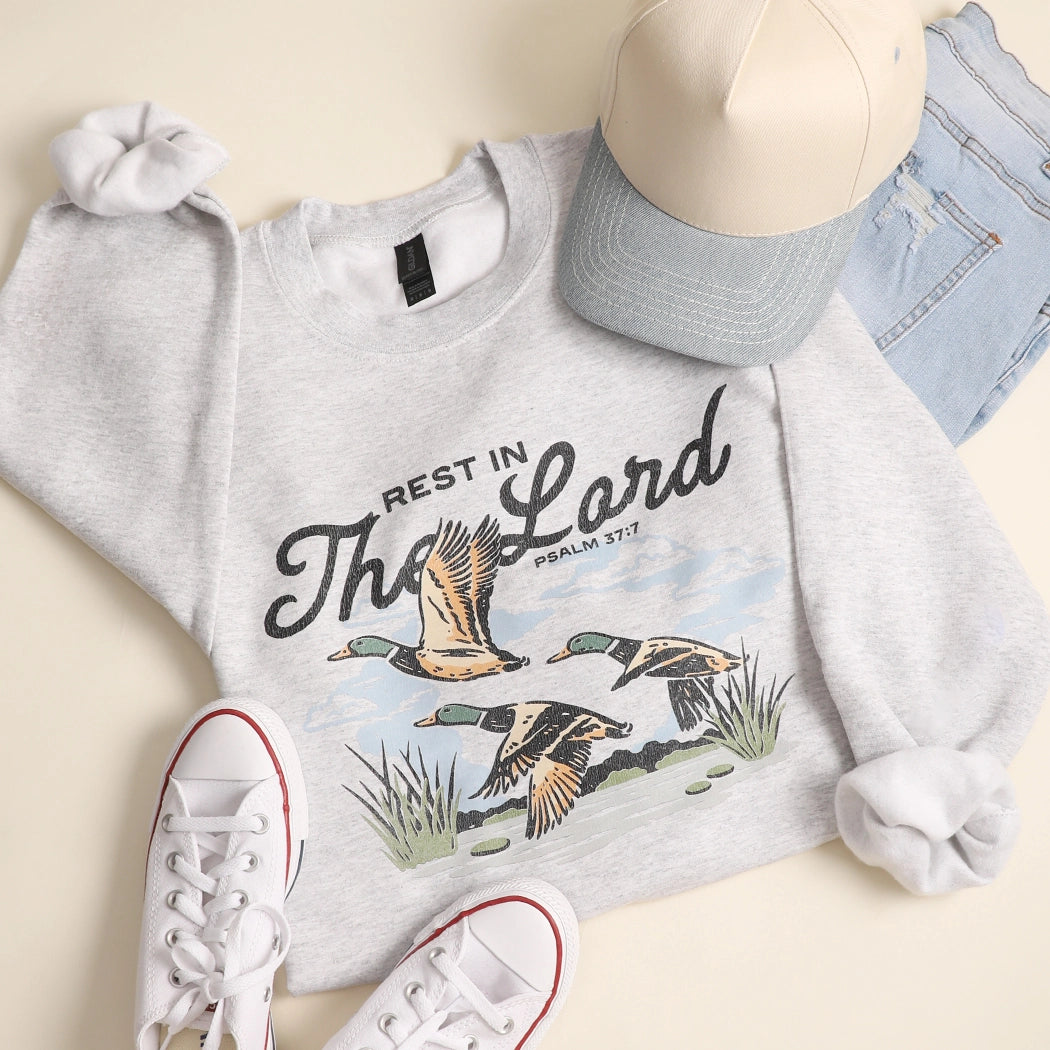 Rest in the Lord Mallard Crewneck