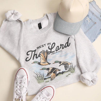 Rest in the Lord Mallard Crewneck