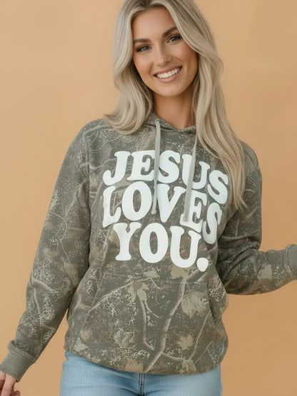 Jesus Loves You Camo Hoodie