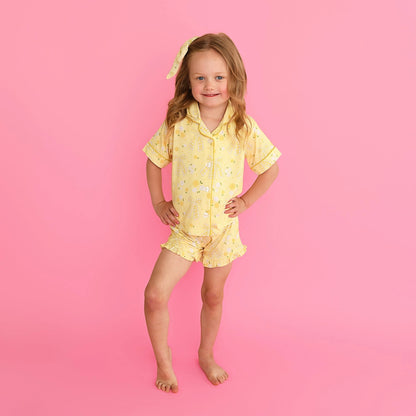 Lola Bamboo - Button-up Ruffle Short PJs