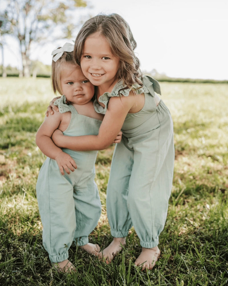 Soft Eucalyptus Bow-Back Jumpsuit