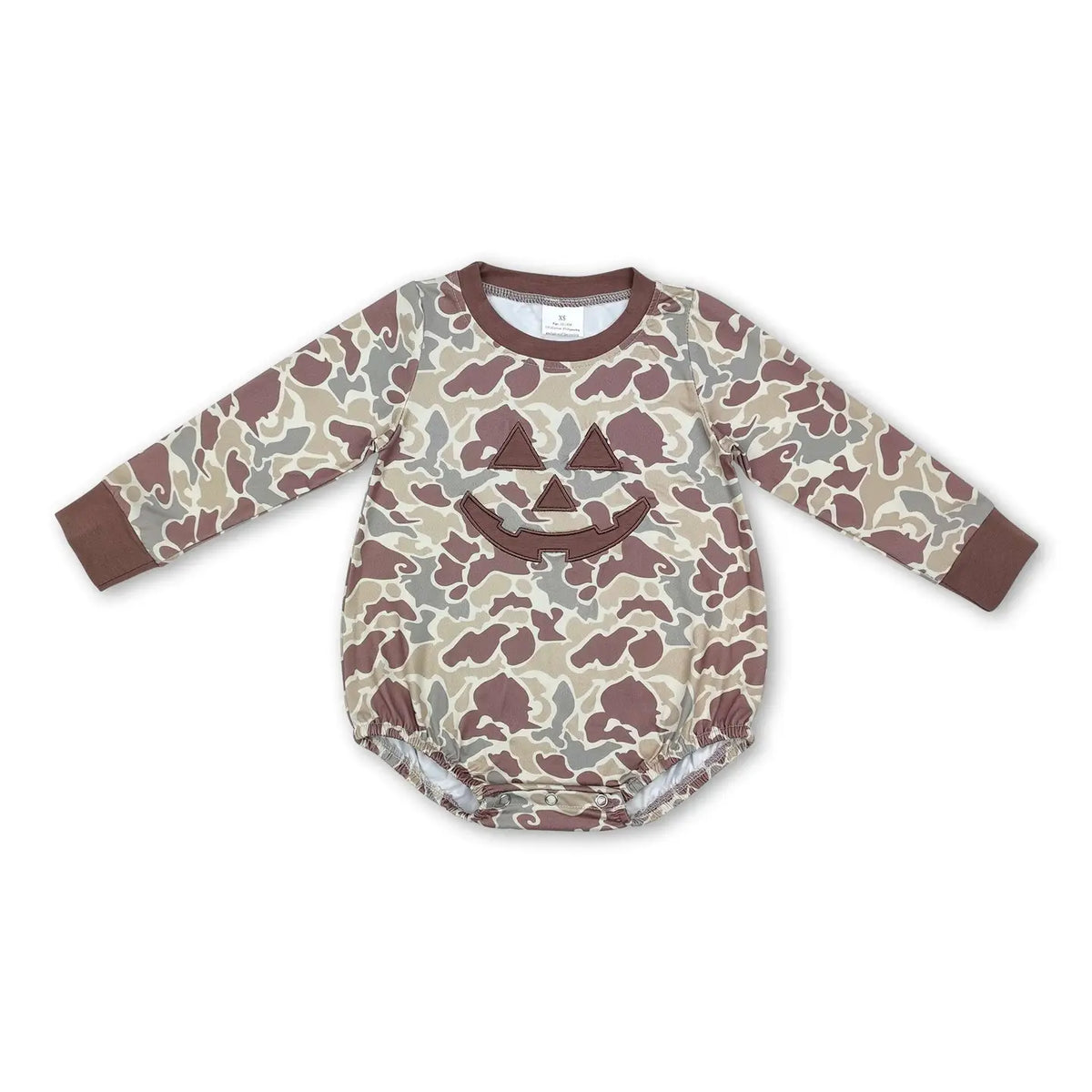 Camo Jack O'Lantern Bubble Romper