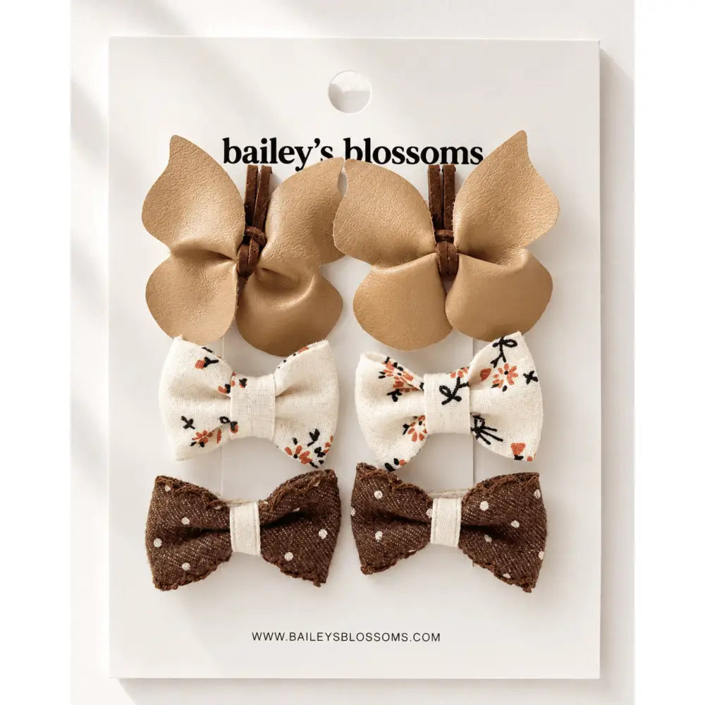 6-Piece Hair Clip Set - Brown Sugar