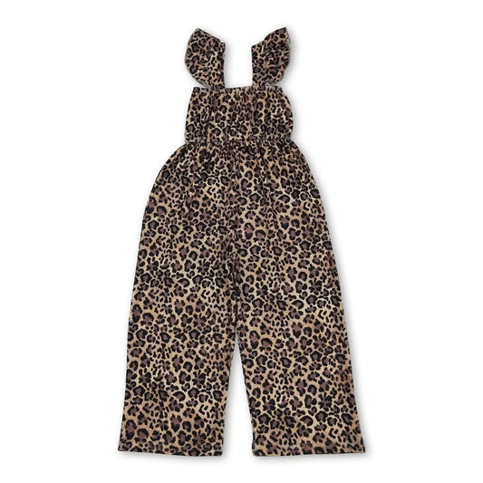 Flutter Sleeve Leopard Jumpsuit