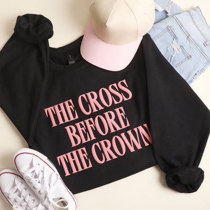 The Cross Before the Crown Puff Print Crewneck