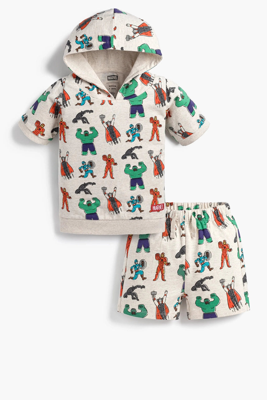 Superhero Short Sleeve Hoodie + Shorts