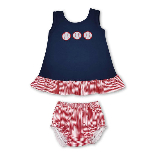 Red Striped Ruffle Bummies Set
