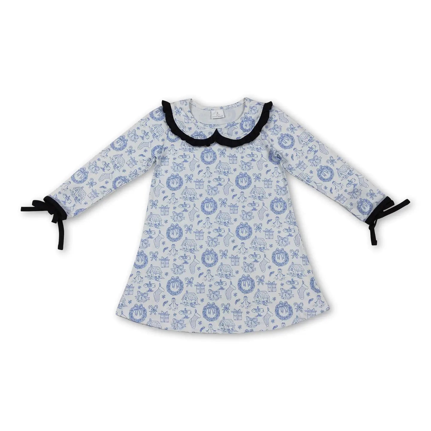 Blue Christmas Drawing Dress