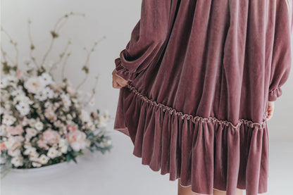 Dusty Rose Velvet Holiday Dress