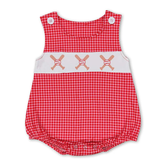 Red Gingham Sleeveless Romper