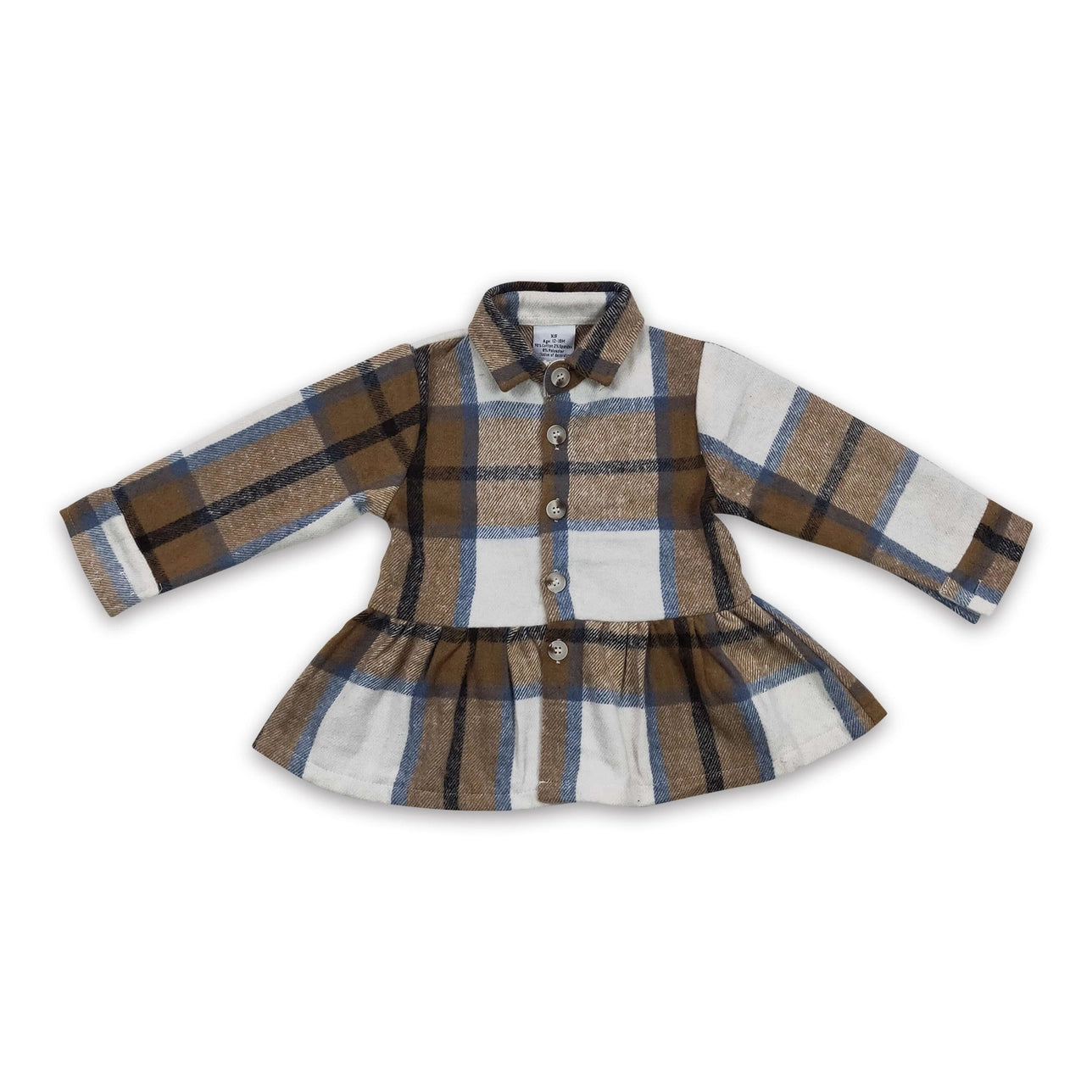 Brown Plaid Peplum Flannel