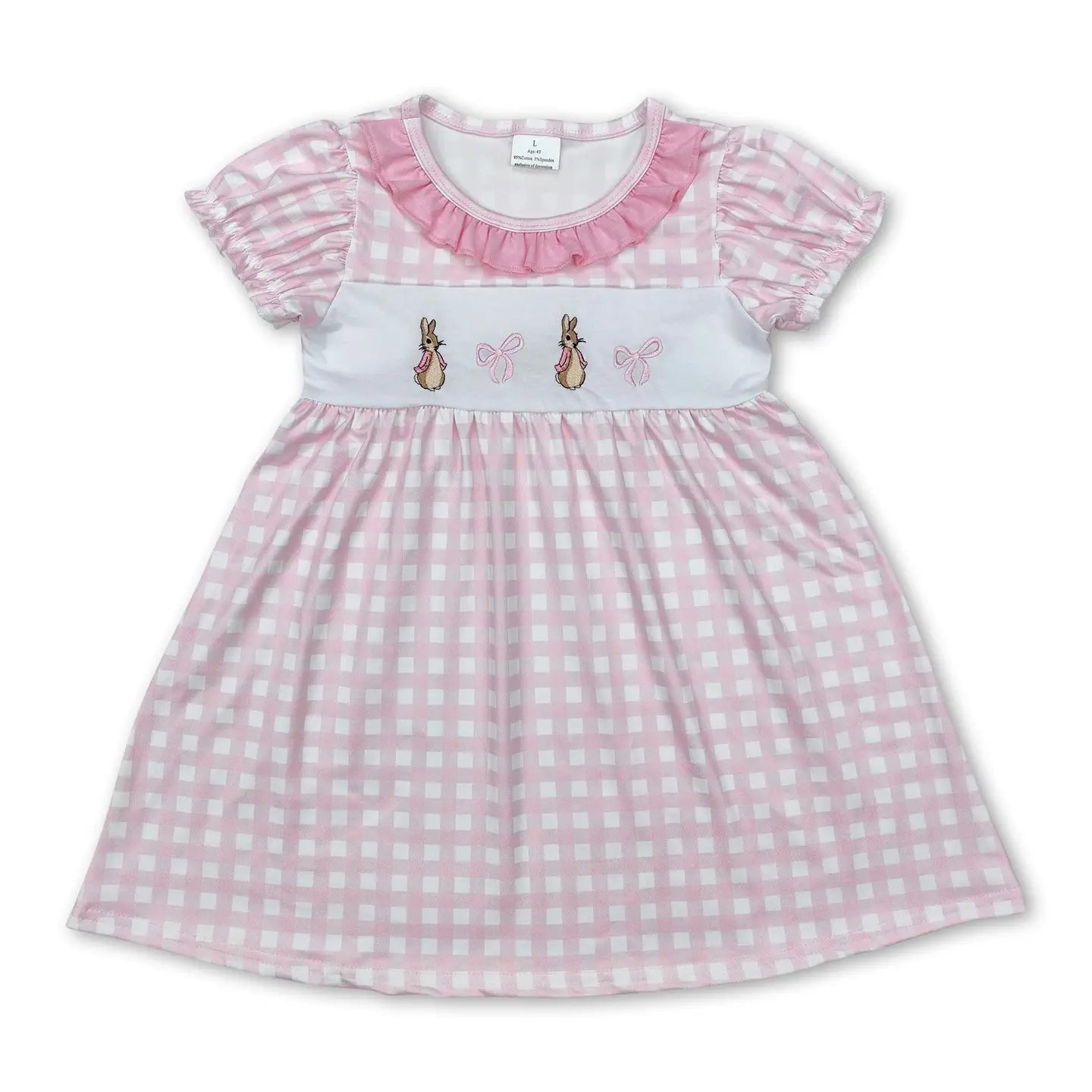 Bows & Bunny Pink Gingham Dress