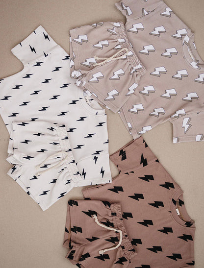 Mocha Bolts Shorts Set