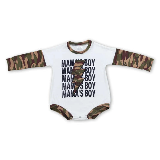 Camo Mama's Boy Bubble Romper