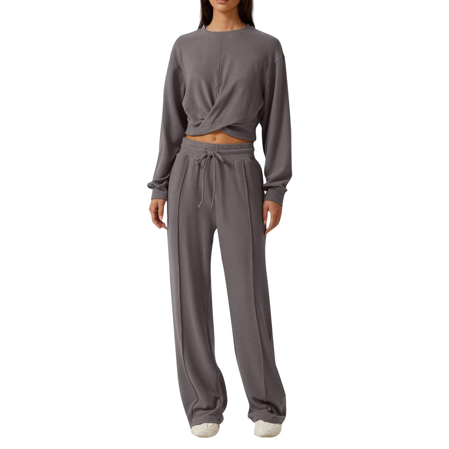 Twist Crop Sweatshirt & Pant Set
