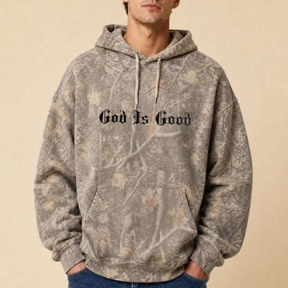 God is Good Embroidered Camo Hoodie