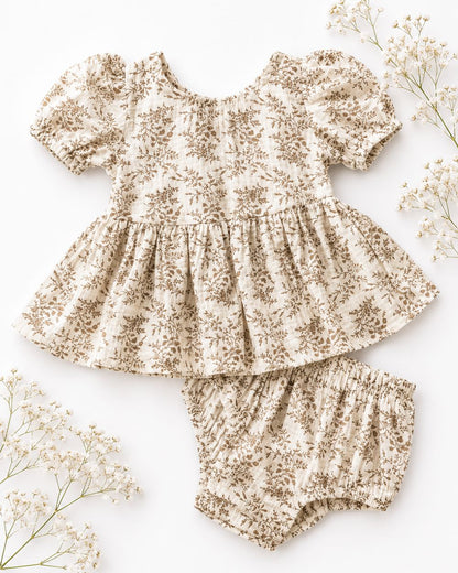 Wisteria Smoke Bow-Back Top & Bloomers